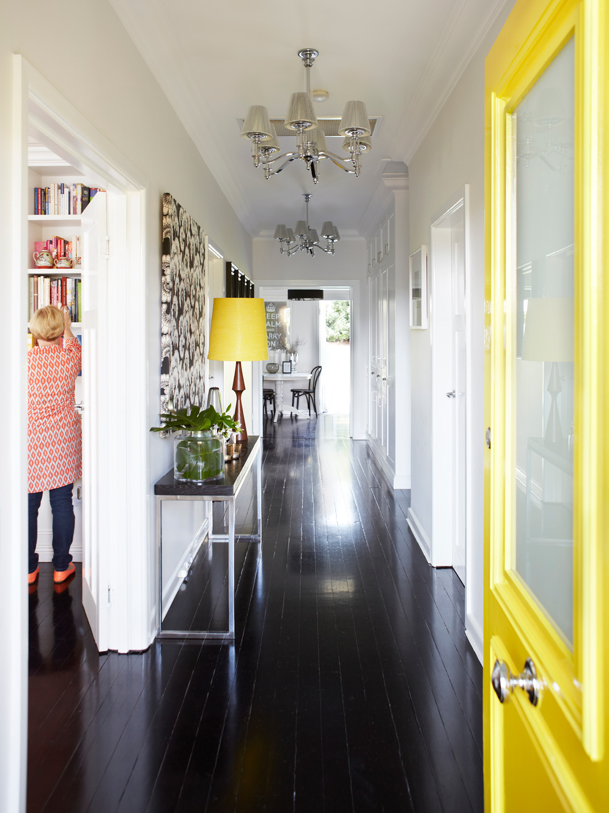 Brighten up a white hallway with a pop of colour